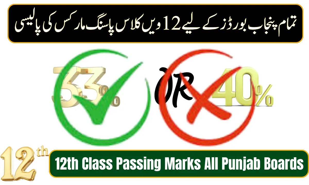 12th Class Passing Marks All Punjab Boards
