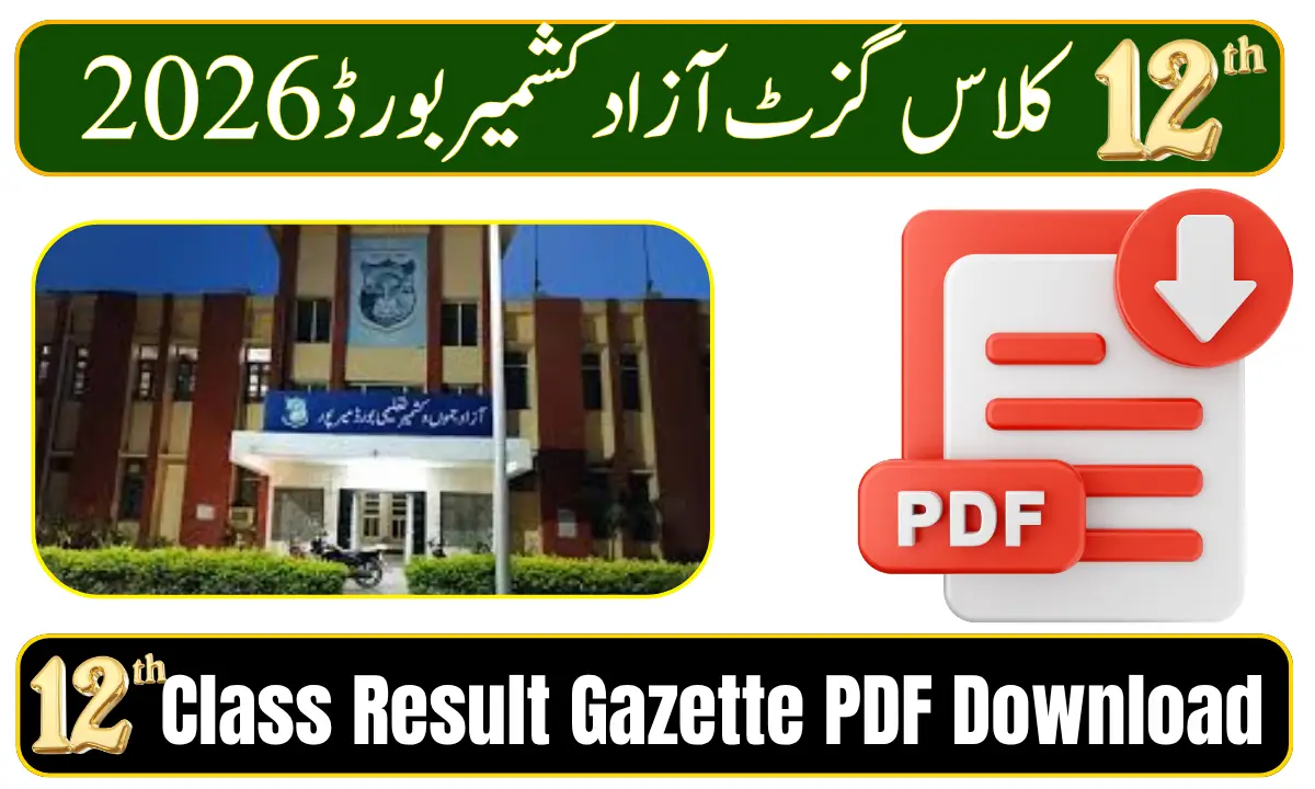 BISE AJK Mirpur 12th Class Result Gazette