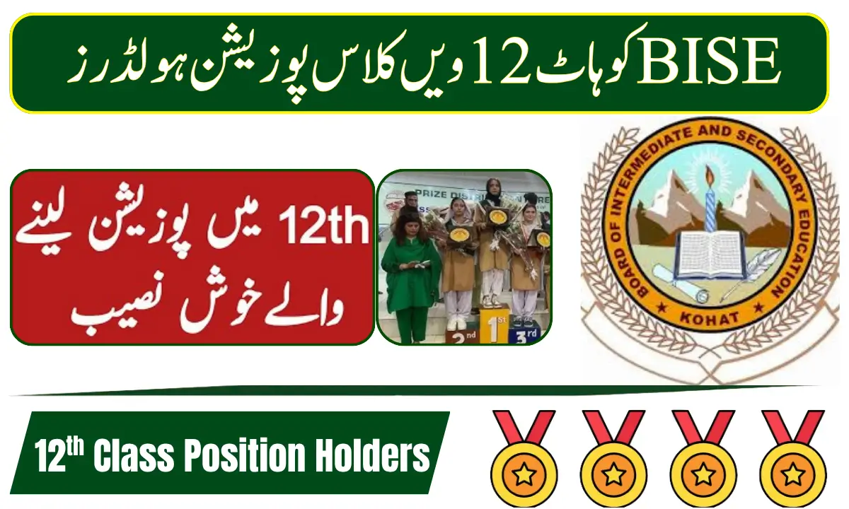 BISE Kohat 12th Class Position Holders 2026