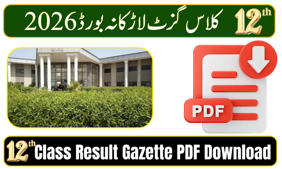 BISE Larkana 12th Class Result Gazette