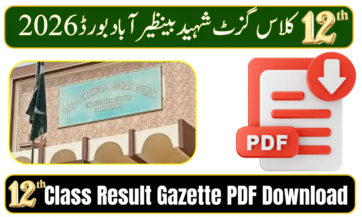 BISE Shaheed Benazirabad 12th Class Result Gazette