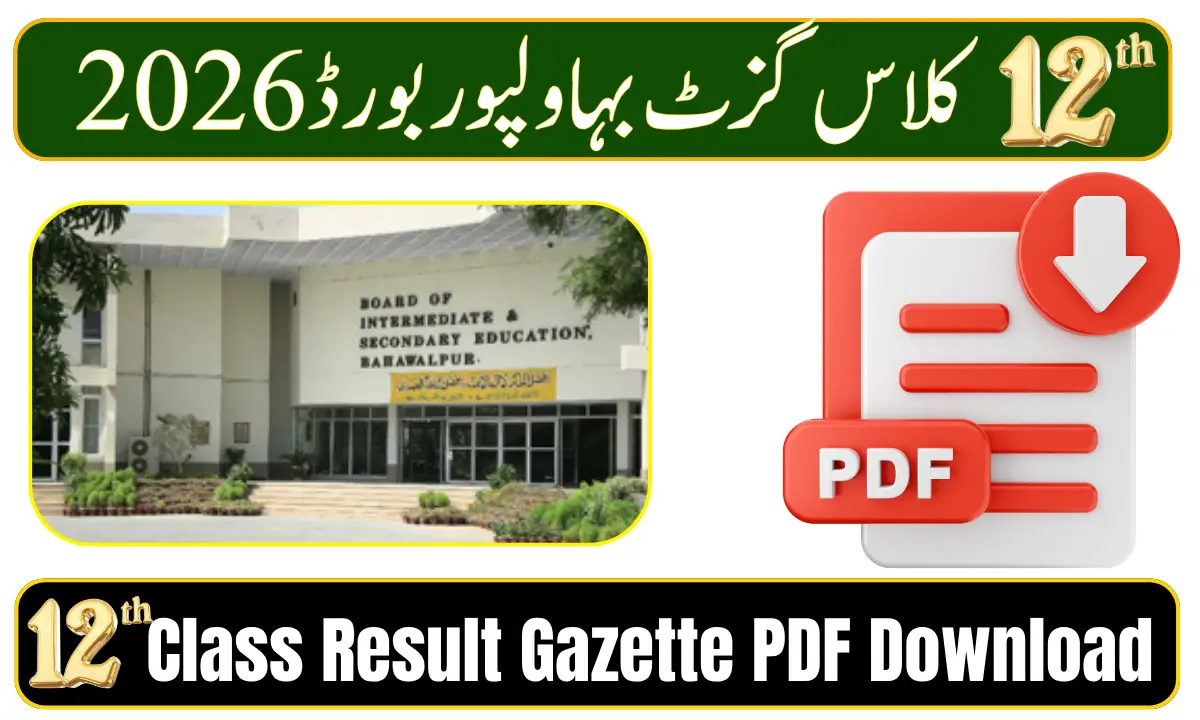 BISE Bahawalpur 12th Class Result Gazette 2026 PDF Download